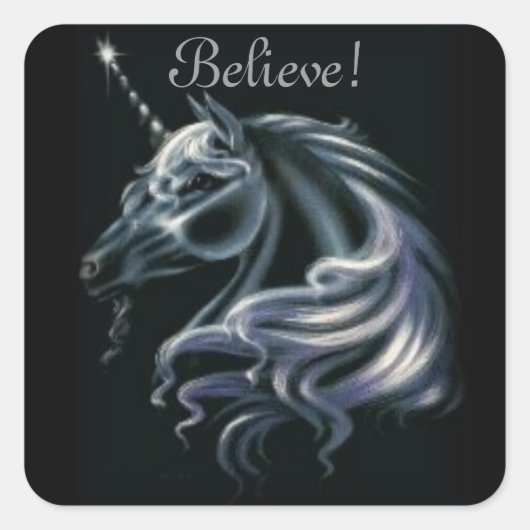 Stunning Unicorn Vierkante Sticker (Voorkant)