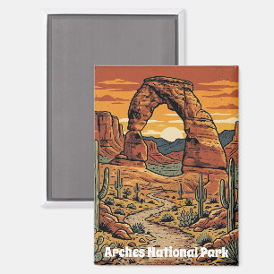 Stunning Vintage Arches National Park Utah Magneet