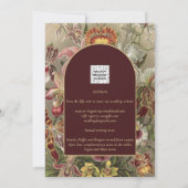 Stunning Vintage Botanische Bordeaux Bloemige Brui Kaart (Achterkant)