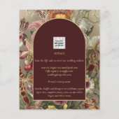 Stunning Vintage Botanische Burgundy Bloemen Bruil (Achterkant)