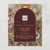 Stunning Vintage Botanische Burgundy Bloemen Bruil Flyer (Achterkant)