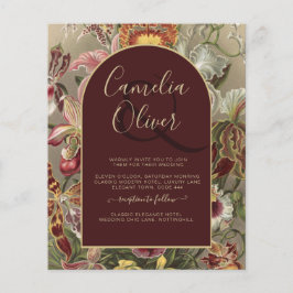 Stunning Vintage Botanische Burgundy Bloemen Bruil Flyer