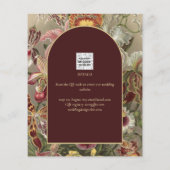 Stunning Vintage Botanische Burgundy Bloemige Brui (Achterkant)