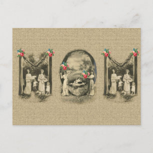 Stunning vintage 'MAMA' moeder en kinderen print Briefkaart