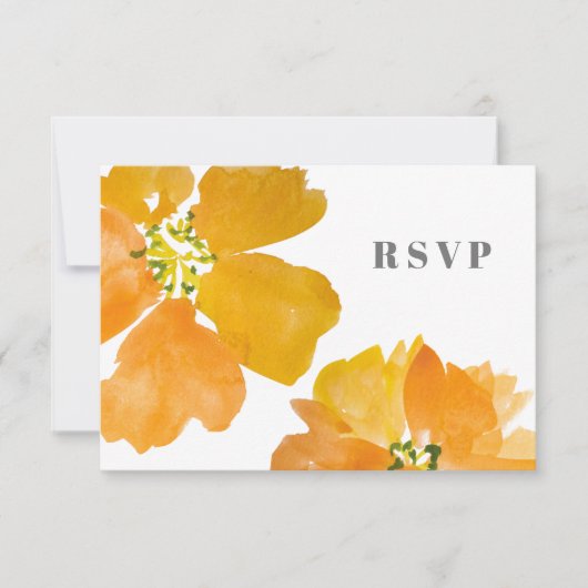 Stunning Watercolor Bloem Moderne RSVP (Voorkant)