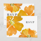 Stunning Watercolor Bloem Moderne RSVP Kaartje (Voorkant / Achterkant)