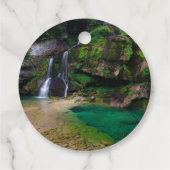 Stunning waterfall Virje, Slovenië Poster Bedankjes Labels (Achterkant)