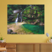 Stunning waterfall Virje, Slovenië Poster Canvas Afdruk (Insitu (Woonkamer))