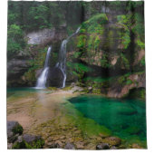 Stunning waterfall Virje, Slovenië Poster Douchegordijn (Voorkant)