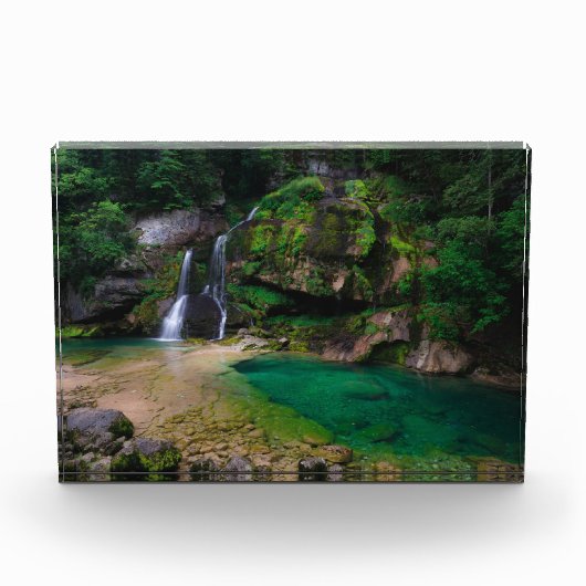 Stunning waterfall Virje, Slovenië Poster Fotoblokken (Voorkant)