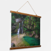 Stunning waterfall Virje, Slovenië Poster Hangend Wandkleed (Gebogen)