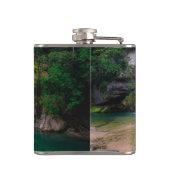 Stunning waterfall Virje, Slovenië Poster Heupfles (Achterkant)