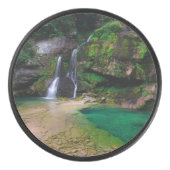 Stunning waterfall Virje, Slovenië Poster Hockey Puck (Voorkant)
