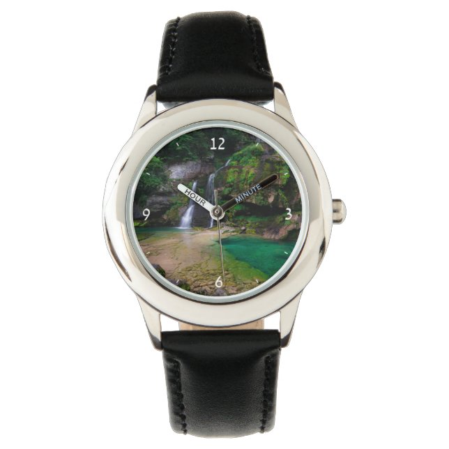 Stunning waterfall Virje, Slovenië Poster Horloge (Voorkant)