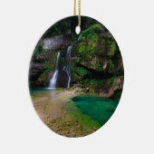Stunning waterfall Virje, Slovenië Poster Keramisch Ornament (Rechts)
