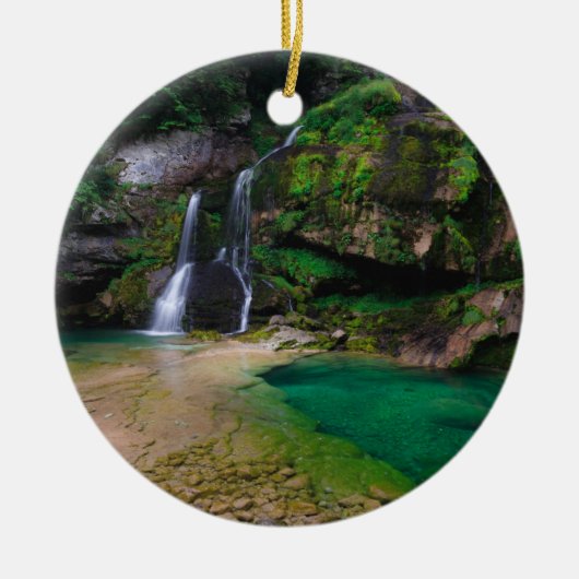 Stunning waterfall Virje, Slovenië Poster Keramisch Ornament (Voorkant)