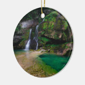 Stunning waterfall Virje, Slovenië Poster Keramisch Ornament (Links)