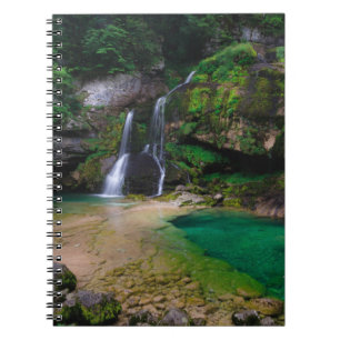 Stunning waterfall Virje, Slovenië Poster Notitieboek