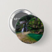 Stunning waterfall Virje, Slovenië Poster Ronde Button 5,7 Cm (Voorkant /achterkant)