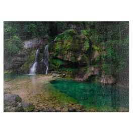 Stunning waterfall Virje, Slovenië Poster Snijplank