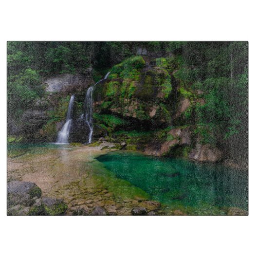 Stunning waterfall Virje, Slovenië Poster Snijplank (Voorkant)