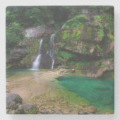Stunning waterfall Virje, Slovenië Poster Stenen Onderzetter (Voorkant)