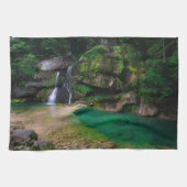 Stunning waterfall Virje, Slovenië Poster Theedoek (Horizontaal)