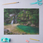 Stunning waterfall Virje, Slovenië Poster Tissuepapier (Craft)