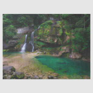Stunning waterfall Virje, Slovenië Poster Tissuepapier