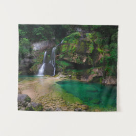 Stunning waterfall Virje, Slovenië Wandkleed
