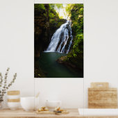 Stunning waterval met zonlicht gloed poster (Keuken)