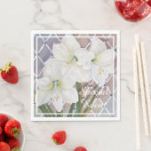 Stunning White Amaryllis Flowers Servet (Insitu)