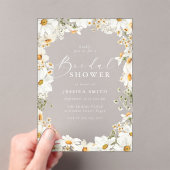 Stunning White Flowers Spring Bridal Shower Acryl Uitnodigingen (Insitu (Draagbaar))