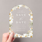 Stunning White Flowers Wedding Save The Date Acryl Uitnodigingen (Insitu (Draagbaar))