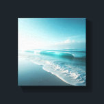 Stunning White Sand Ripples on Tropical Beach Canvas Afdruk<br><div class="desc">A serene and minimalist digital landscape featuring perfectly symmetrical ripples in pure white sand. The pristine dunes blend seamlessly into a calm,  crystal-clear turquoise ocean under a soft,  hazy sky.  spa environments,  or high-end office spaces seeking a touch of tranquility.</div>