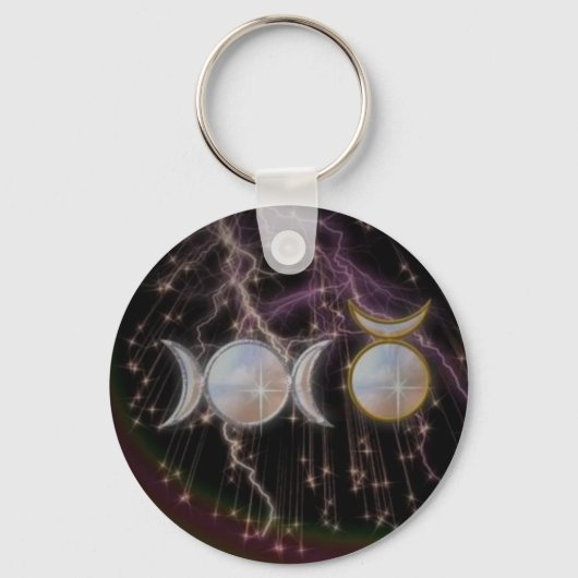 Stunning Wiccan Triple Goddess Cosmic Sleutelhanger (Voorkant)