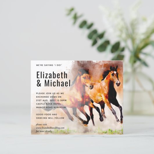 Stunning Wild Horses Budget Trouwkaart (Staand voorkant)