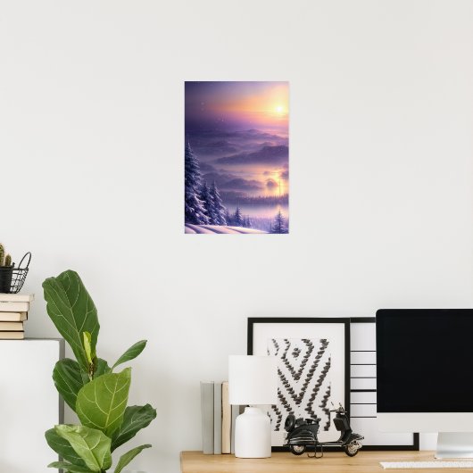 Stunning Winter Sunrise Poster (Thuiskantoor)