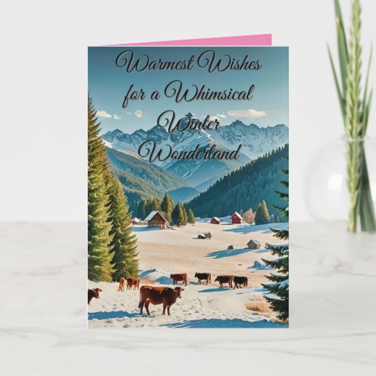 stunning winterlandschap met besneeuwde heuvels kaart (Voorkant)