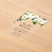 Stunning Witte Bloemen Bruids Bruiloft Brunch  Acryl Uitnodigingen (Laagn)
