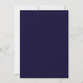 Stunning Witte Bloemen & Diep Marineblauw Huwelijk Save The Date (Achterkant)