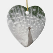 Stunning witte pauw (pauw) volledige pluimage keramisch ornament (Rechts)