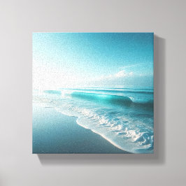 Stunning Witte Zandribbels op Tropisch Strand Canvas Afdruk