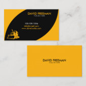 Stunning Yellow and Black Bulldozer Construction Visitekaartje (Voorkant / Achterkant)