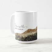 Stunning Zwart En Goud Glitter Script Zakelijk Koffiemok (Voorkant links)