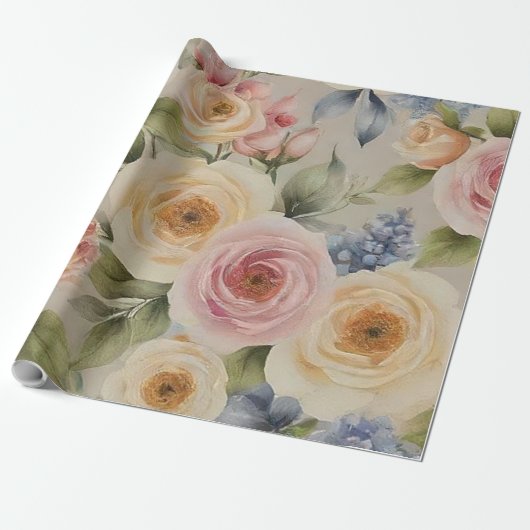 stunninge bloemontwerp inpakpapier (Uitgerold)