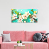 Stunninge Levendige Kersenbloesem Canvas Afdruk (Insitu (Woonkamer))