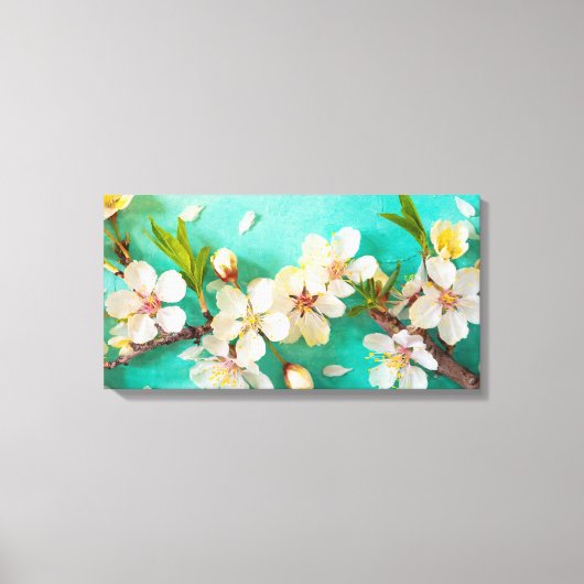 Stunninge Levendige Kersenbloesem Canvas Afdruk (Voorkant)