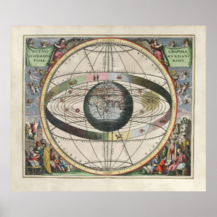 Stunninge vintage kunst ster kaart, ptolemaeus poster