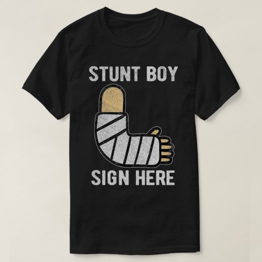 Stunt Boy Sign Here Get Well Soon Broken Arm Surge T-shirt (Design voorkant)
